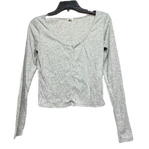 Garage Gray Fitted Crop Blouse Size Medium